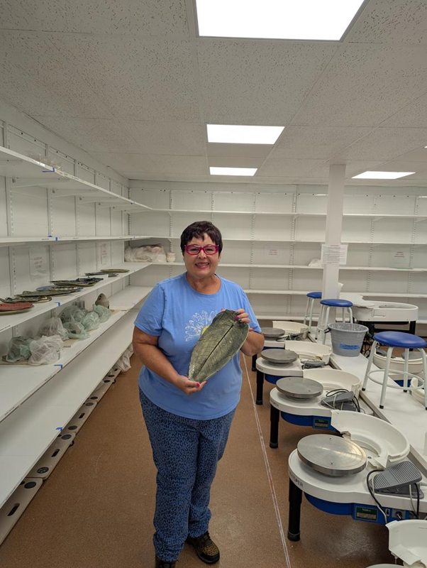Judy at pottery class