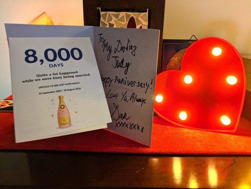 Celebrating 8,000 days married