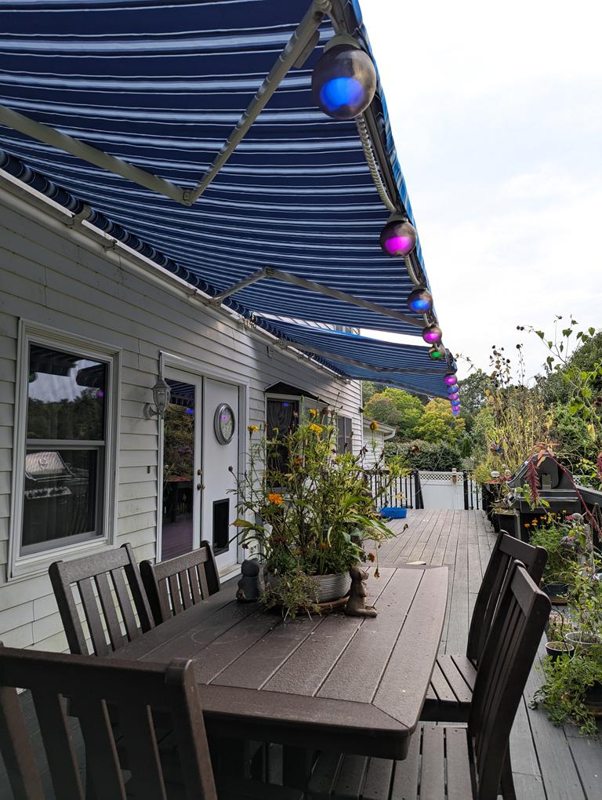 New awnings over the back deck